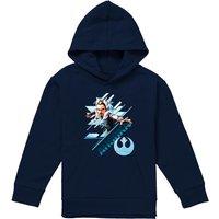 Disney Star Wars Ahsoka Stance Youth Kids Pull-Over Hoodie, Navy | Size: 7-8 Years