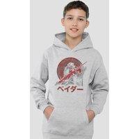 Disney Star Wars Visions Vader Youth Kids Pull-Over Hoodie, Athletic Heather in Grey | Size: 12-13 Years