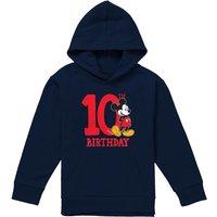 Disney Mickey Mouse 10Th Birthday Shirt Youth Kids Pull-Over Hoodie, Navy | Size: 5-6 Years