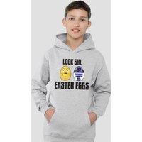 Disney Star Wars Look Sir, Easter Eggs Youth Kids Pull-Over Hoodie, Athletic Heather in Grey | Size: 9-11 Years