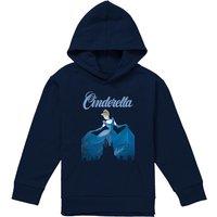 Disney Cinderella Icon Silhouettes With Vintage Dress Youth Kids Pull-Over Hoodie, Navy | Size: 5-6 Years