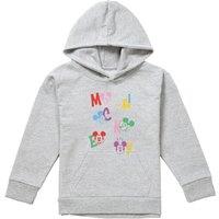 Disney Mickey Mouse Letters Youth Kids Pull-Over Hoodie, Athletic Heather in Grey | Size: 5-6 Years