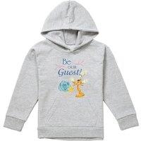 Disney Beauty & The Beast Be Our Guest Youth Kids Pull-Over Hoodie, Athletic Heather in Grey | Size: 9-11 Years