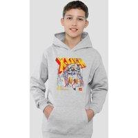 Marvel X-Men Wolverine Info Youth Kids Pull-Over Hoodie, Athletic Heather in Grey | Size: 5-6 Years