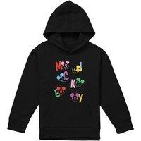 Disney Mickey Mouse Letters Youth Kids Pull-Over Hoodie, Black | Size: 9-11 Years