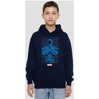 Marvel Black Panther Stripes Youth Kids Pull-Over Hoodie, Navy | Size: 7-8 Years