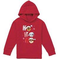 Paw Patrol Chase Marshall Rubble Santa Hat Youth Kids Pull-Over Hoodie, Red | Size: 7-8 Years