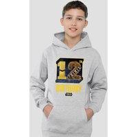 Disney Star Wars C3Po Chewbacca 12Th Birthday Space Youth Kids Pull-Over Hoodie, Athletic Heather in Grey | Size: 5-6 Years
