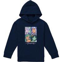 Disney Princess Faces Youth Kids Pull-Over Hoodie, Navy | Size: 7-8 Years