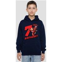 Marvel Iron Man Birthday 7 Youth Kids Pull-Over Hoodie, Navy | Size: 7-8 Years