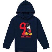 Disney Mickey Mouse 9Th Birthday Shirt Youth Kids Pull-Over Hoodie, Navy | Size: 12-13 Years