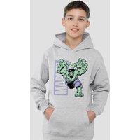 Marvel Hulk Reach Youth Kids Pull-Over Hoodie, Athletic Heather in Grey | Size: 7-8 Years