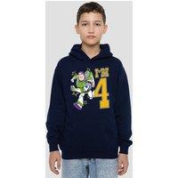 Disney Toy Story Birthday Buzz I'M 4 Youth Kids Pull-Over Hoodie, Navy | Size: 12-13 Years