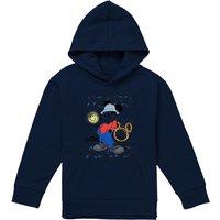 Disney Mickey Mouse Street Style Youth Kids Pull-Over Hoodie, Navy | Size: 9-11 Years