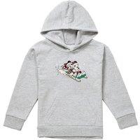 Disney Mickey Mouse & Minnie Sledding For Christmas Youth Kids Pull-Over Hoodie, Athletic Heather in Grey | Size: 12-13 Years