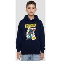 Marvel Friendly Neighborhood Spiderman Homemade Suit Youth Kids Pull-Over Hoodie, Navy | Size: 7-8 Years