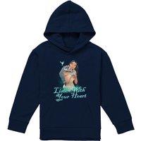 Disney Pocahontas Listen With Your Heart Youth Kids Pull-Over Hoodie, Navy | Size: 9-11 Years