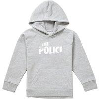 The Police Torn Stripe Logo Youth Kids Pull-Over Hoodie, Athletic Heather in Grey | Size: 5-6 Years
