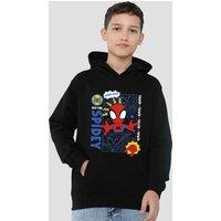 Marvel Spidey & His Amazing Friends Spidey Comic Youth Kids Pull-Over Hoodie, Black | Size: 5-6 Years