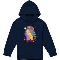 Disney Tangled Birthday Princess With Rapunzel & Pascal Youth Kids Pull-Over Hoodie, Navy | Size: 5-6 Years