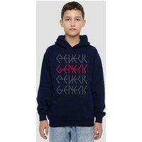 Genesis Logo Repeat Youth Kids Pull-Over Hoodie, Navy | Size: 9-11 Years