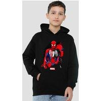 Marvel Spiderman Symbiote Youth Kids Pull-Over Hoodie, Black | Size: 7-8 Years