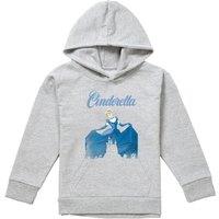 Disney Cinderella Icon Silhouettes With Vintage Dress Youth Kids Pull-Over Hoodie, Athletic Heather in Grey | Size: 9-11 Years