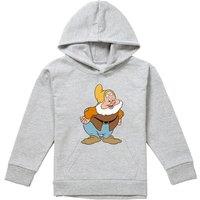 Snow White And The Seven Dwarfs, Happy Youth Kids Pull-Over Hoodie, Athletic Heather in Grey | Size: 7-8 Years