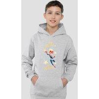 Marvel Captain Be Merry Be Bright Youth Kids Pull-Over Hoodie, Athletic Heather in Grey | Size: 12-13 Years