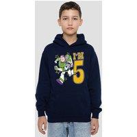 Disney Toy Story Birthday Buzz I'M 5 Youth Kids Pull-Over Hoodie, Navy | Size: 9-11 Years