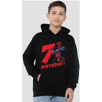 Marvel Spiderman Birthday 7 Youth Kids Pull-Over Hoodie, Black | Size: 9-11 Years