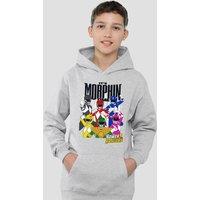 Hasbro Power Rangers It'S Morphin Time Youth Kids Pull-Over Hoodie, Athletic Heather in Grey | Size: 9-11 Years