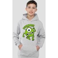 Disney Mike Wazowski Run Youth Kids Pull-Over Hoodie, Athletic Heather in Grey | Size: 7-8 Years