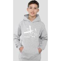 Disney Star Wars Anakin & Darth Vader Manga Lightsaber Fight Youth Kids Pull-Over Hoodie, Athletic Heather in Grey | Size: 7-8 Years