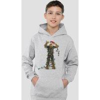 Disney Star Wars Christmas Chewbacca Tangled Lights Youth Kids Pull-Over Hoodie, Athletic Heather in Grey | Size: 9-11 Years