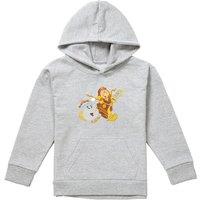 Disney Beauty & The Beast Potts Lumerie Cogsworth Youth Kids Pull-Over Hoodie, Athletic Heather in Grey | Size: 9-11 Years