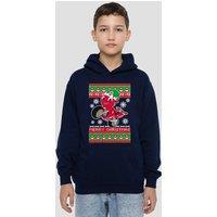 Hasbro Ricky Zoom Motorbike Christmas Jumper Youth Kids Pull-Over Hoodie, Navy | Size: 12-13 Years