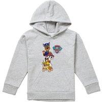Paw Patrol Logo Pups Youth Kids Pull-Over Hoodie, Athletic Heather in Grey | Size: 5-6 Years