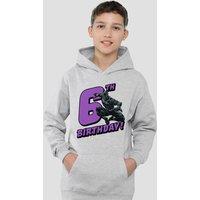 Marvel Black Panther Birthday 6 Youth Kids Pull-Over Hoodie, Athletic Heather in Grey | Size: 12-13 Years