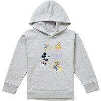 Disney Mickey Graffiti Youth Kids Pull-Over Hoodie, Athletic Heather in Grey | Size: 5-6 Years