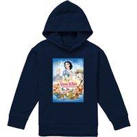 Disney Snow White Modern Movie Poster Youth Kids Pull-Over Hoodie, Navy | Size: 9-11 Years