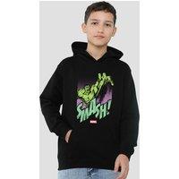 Marvel Hulk Gamma Smash Youth Kids Pull-Over Hoodie, Black | Size: 7-8 Years