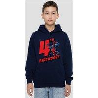 Marvel Spiderman Birthday 4 Youth Kids Pull-Over Hoodie, Navy | Size: 9-11 Years