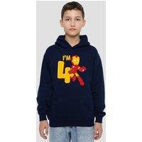 Marvel Iron Man Cute Birthday 4 Youth Kids Pull-Over Hoodie, Navy | Size: 7-8 Years