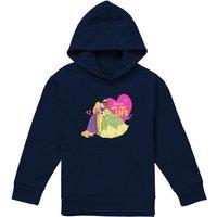 Disney Princess Valentine'S Day Friends Are For Life Youth Kids Pull-Over Hoodie, Navy | Size: 7-8 Years
