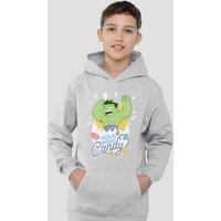 Marvel Easter Hulk Want Candy Youth Kids Pull-Over Hoodie, Athletic Heather in Grey | Size: 5-6 Years