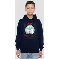 Disney Star Wars Christmas R2D2 Merry Beep Boop Beep Youth Kids Pull-Over Hoodie, Navy | Size: 12-13 Years