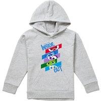 Disney Emotions Slice Youth Kids Pull-Over Hoodie, Athletic Heather in Grey | Size: 9-11 Years