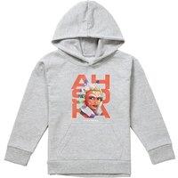 Disney Star Wars Ahsoka Youth Kids Pull-Over Hoodie, Athletic Heather in Grey | Size: 9-11 Years