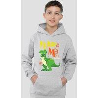 Disney Rex Fear Me Youth Kids Pull-Over Hoodie, Athletic Heather in Grey | Size: 12-13 Years